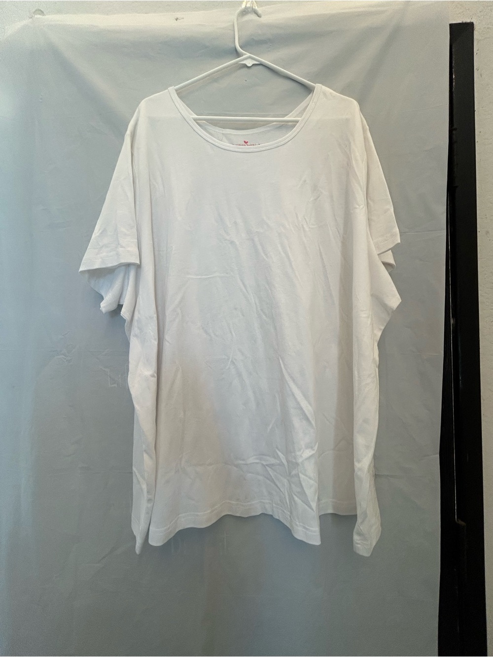Woman Within Solid White Short-Sleeve Crewneck Tee Sz 4X/34-36 100% Cotton NWNT